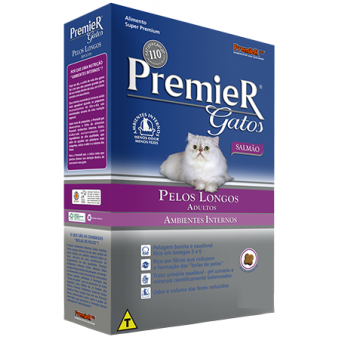 Premier Gatos Adultos Pelos Longos Salmão - 1,5 kg